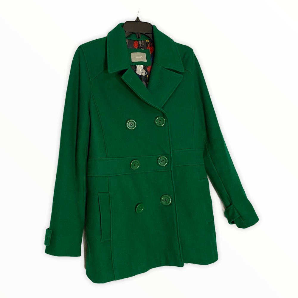 dELiA*s Green Pea Coat Wool Blend Double Breasted